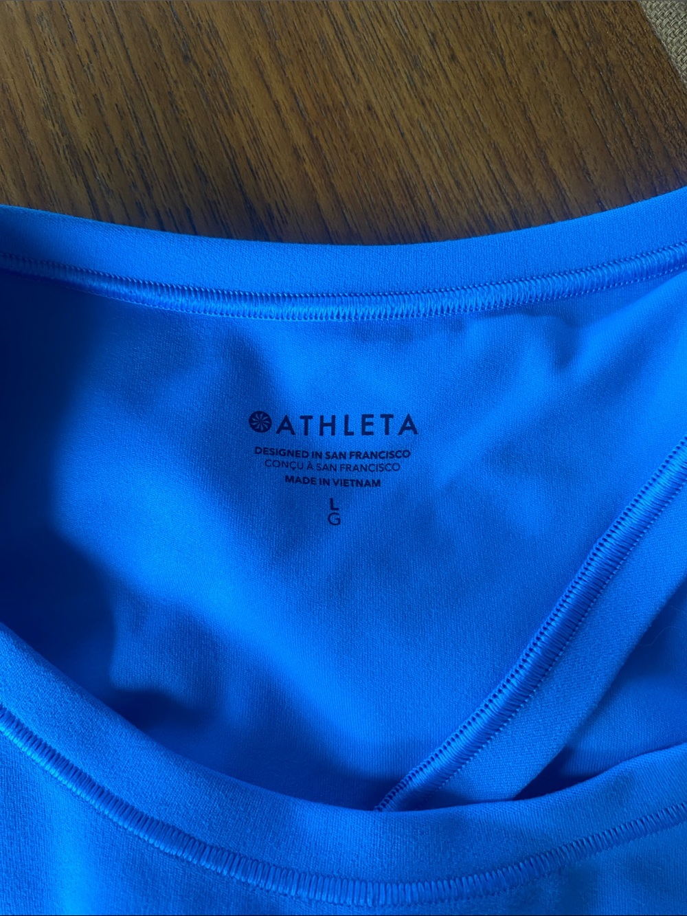 Athleta waterfall Blue transcend open back tee - Picture 6 of 6
